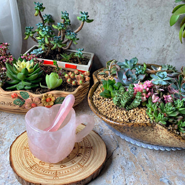 Rose quartz heart cup/mug